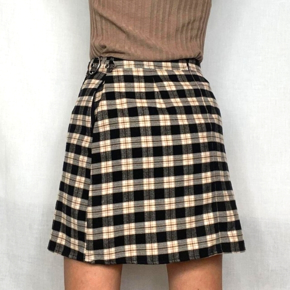 Hollister Dresses & Skirts - Hollister Clueless Preppy Academia Plaid High Rise 90s Wrap Skirt M